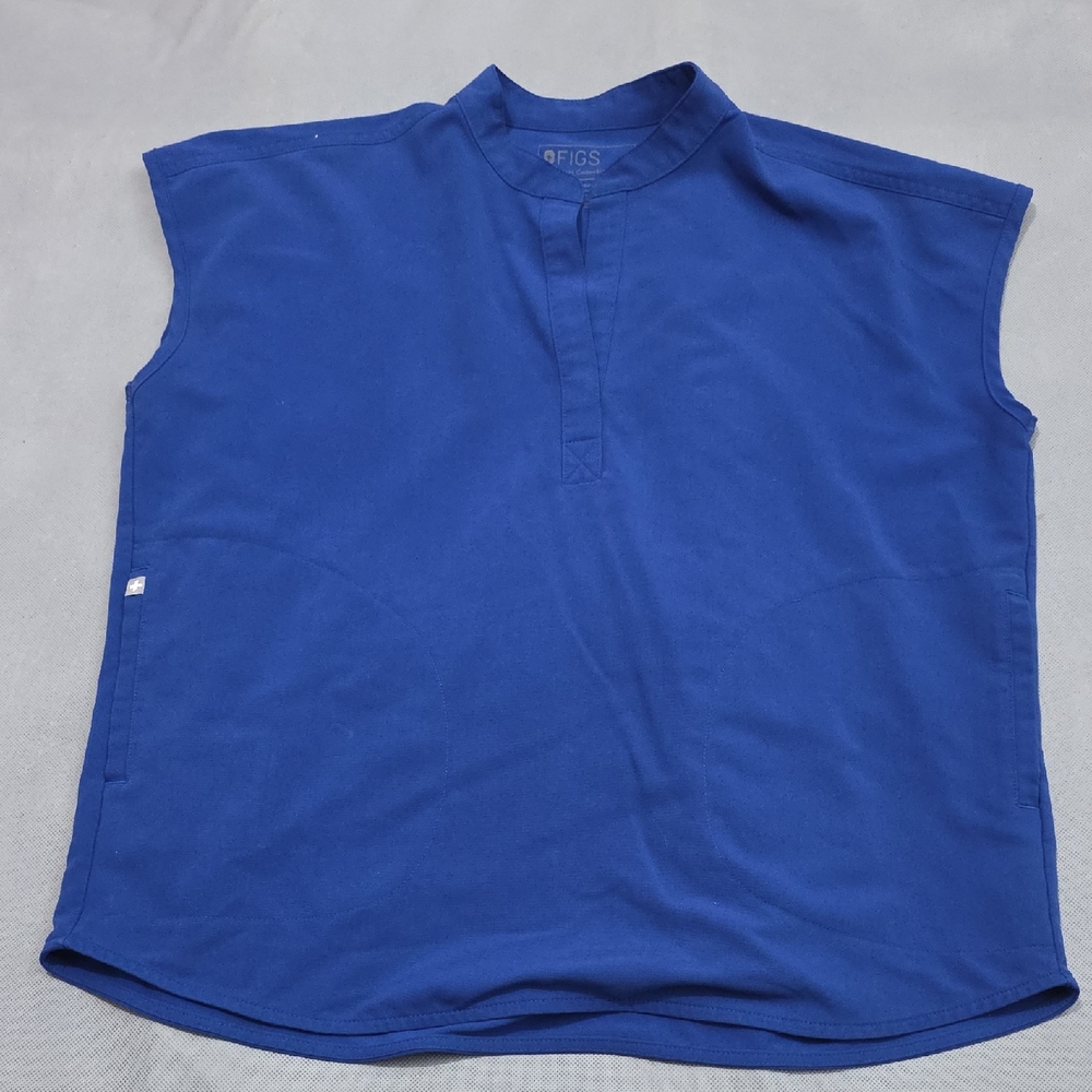 Figs Royal Blue Sleeveless Shirt